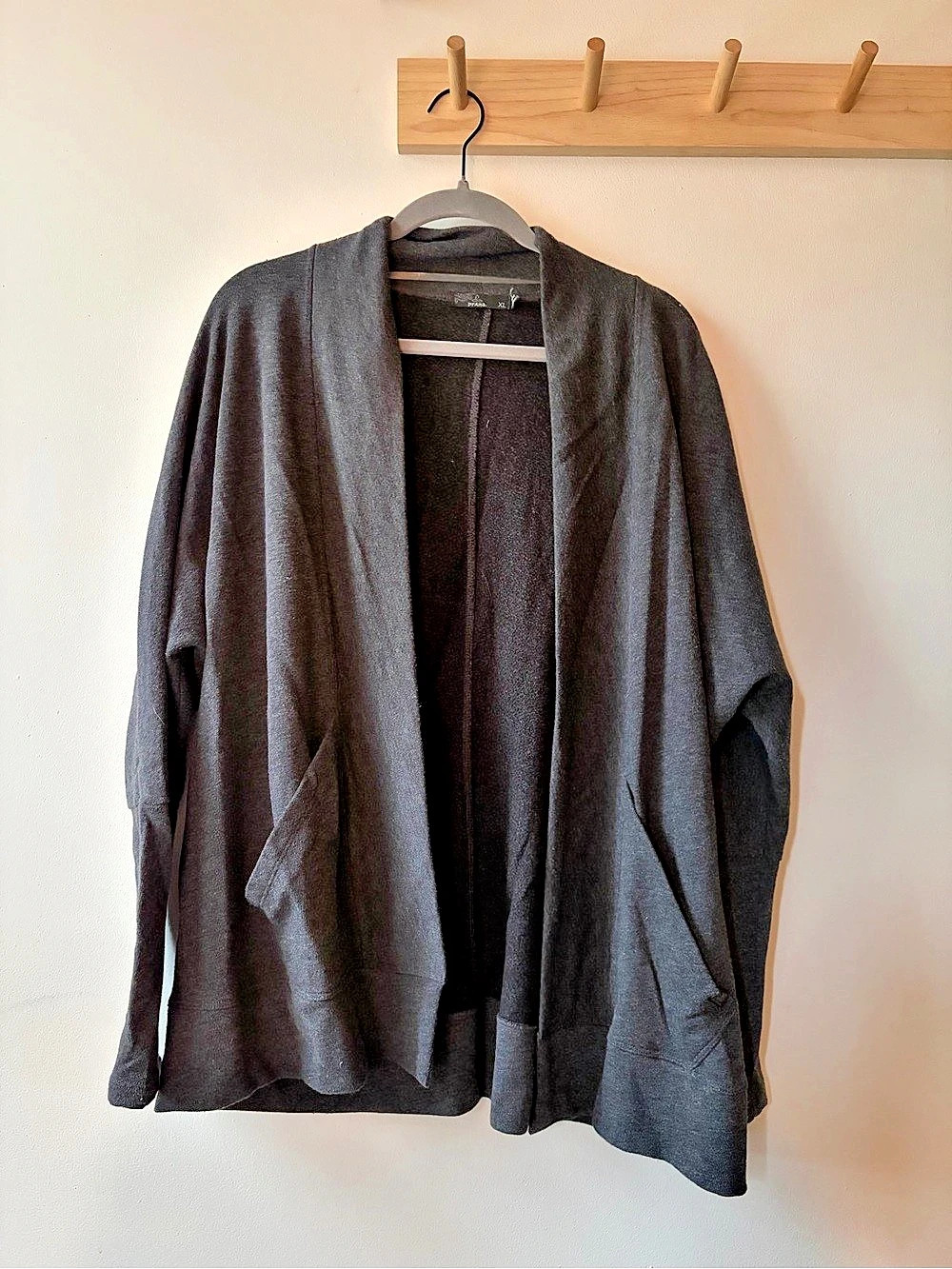 Prana Open Front Cardigan in Gray Size XL Like New